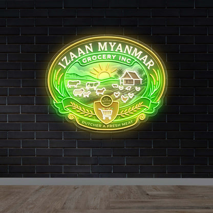 IZAAN MYANMAR GROCERY INC | 2nd Version - Premium Neon Artwork