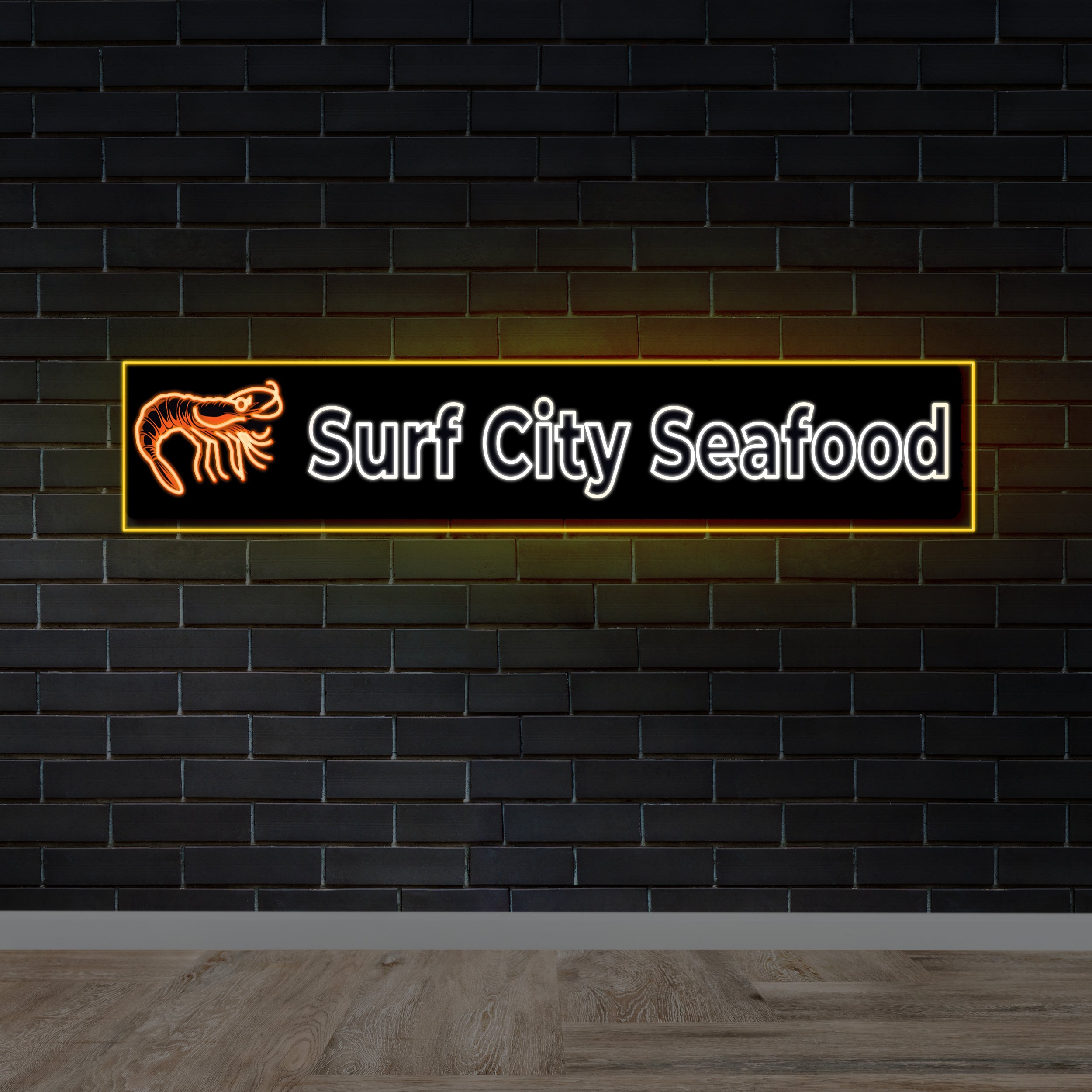 SURF CITY SEAFOOD (rectangular version) - Premium Neon Artwork