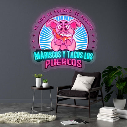 MARISCOS Y TACOS LOS - Premium Neon Artwork