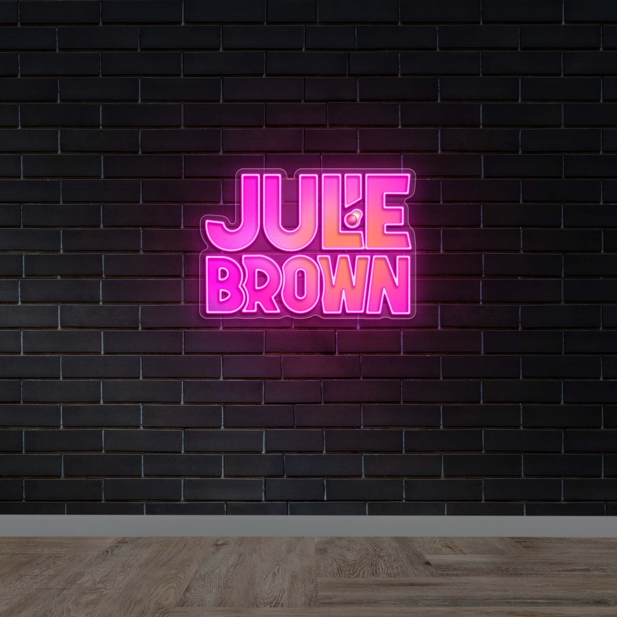 Julie Brown Stacked Logo - Premium Neon Artwork