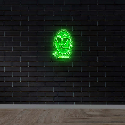 Pickle with Headset and Glasses - Premium Neon Artwork