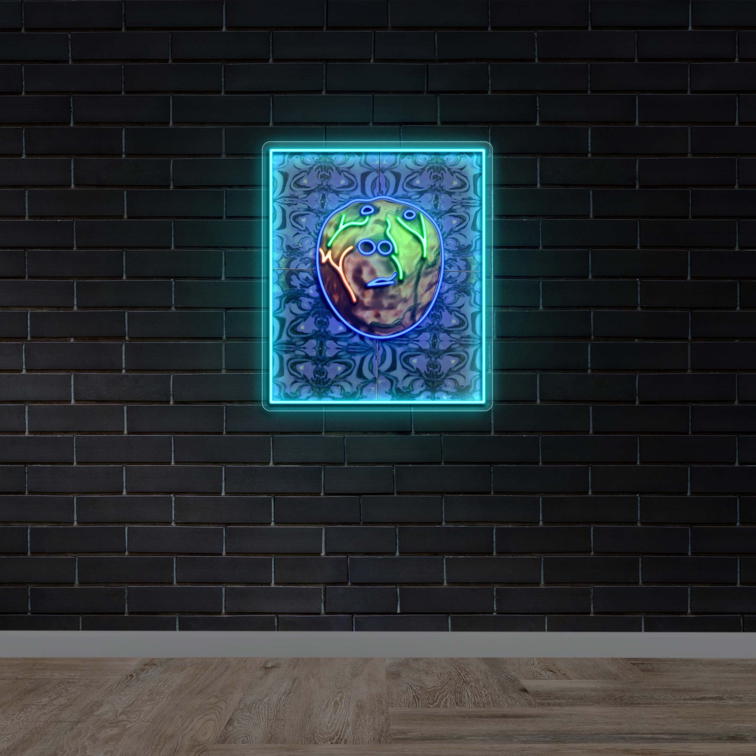 Moon Face - Premium Neon Artwork