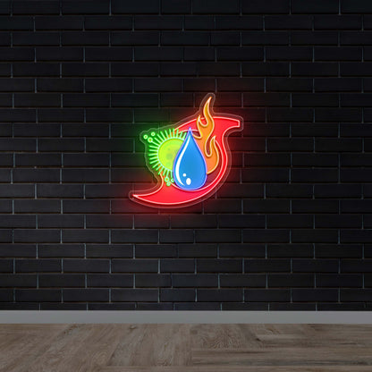FOUR ELEMENTS LOGO - Premium Neon Artwork