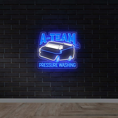 A Team Pressure Washing - Premium Neon Artwork