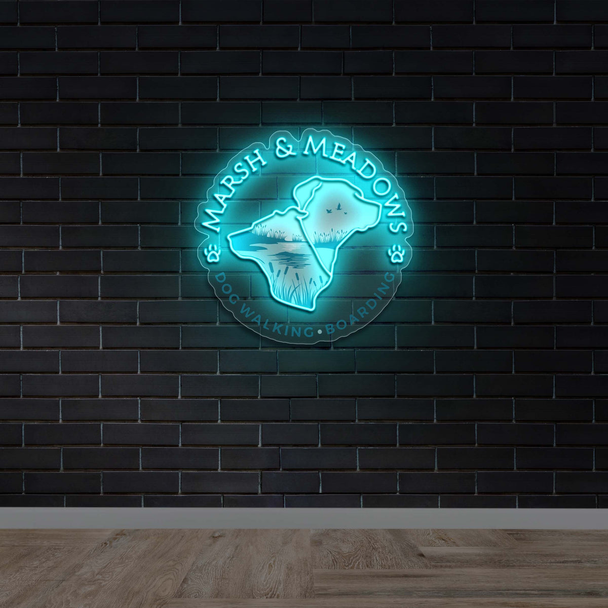 Marsh & Meadows Dog Walking & Boarding - Premium Neon Artwork