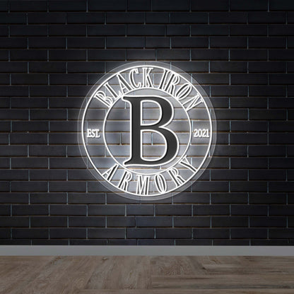 Black Iron Armory -  Premium Neon Artwork