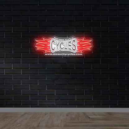 Mean City Cycles - Premium Neon Artwork