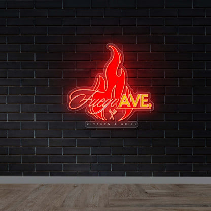 Fuego Ave. Kitchen & Grill - Premium Neon Artwork