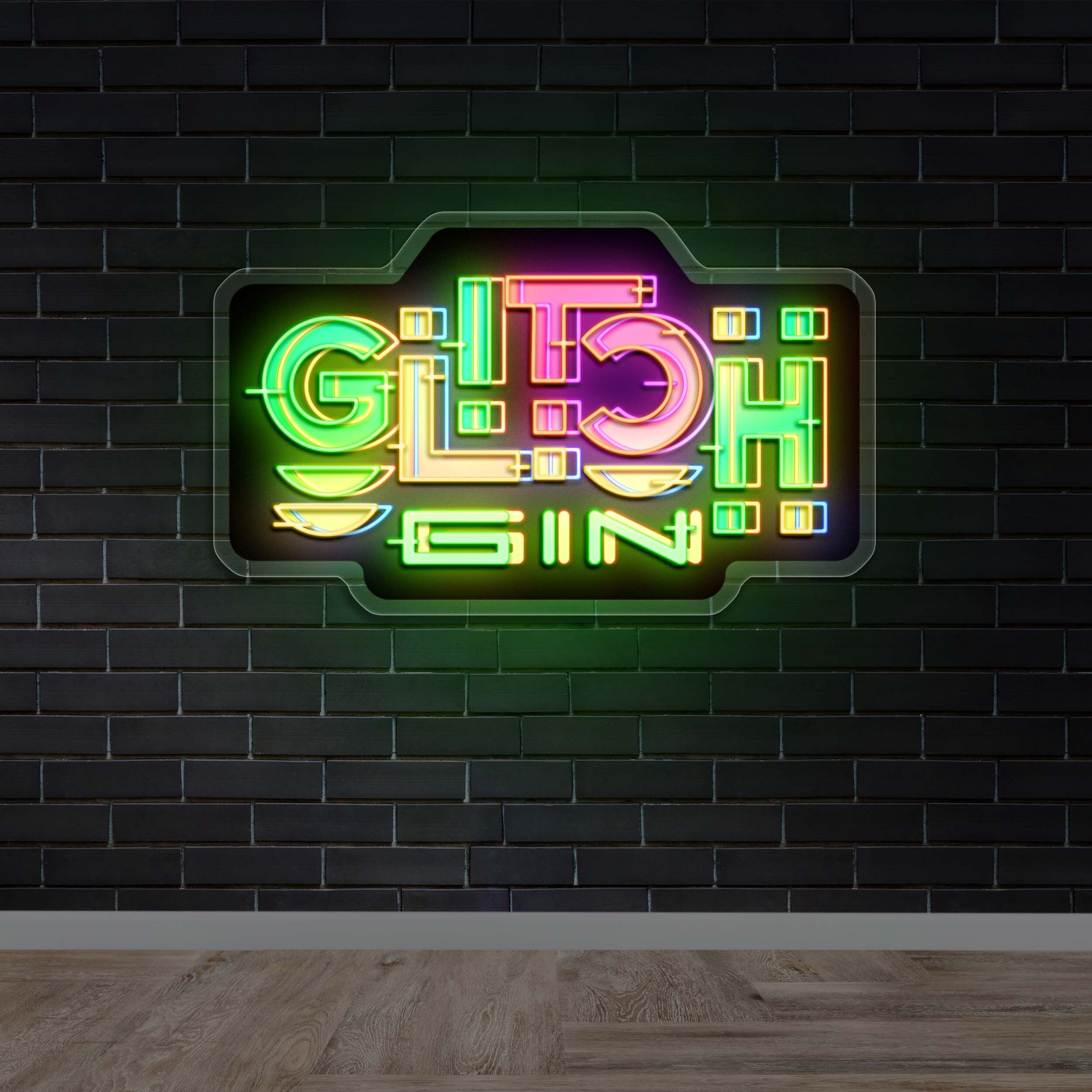 Glitch Gin | Glitch Effect - Premium Neon Artwork