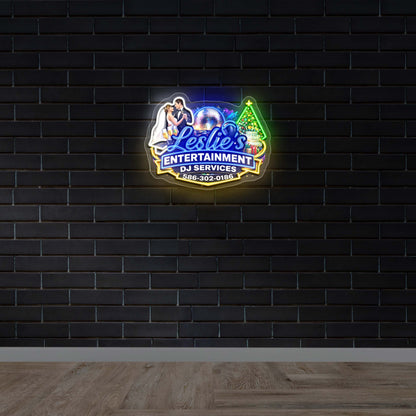 Leslie’s Entertainment DJ Service - Premium Neon Artwork