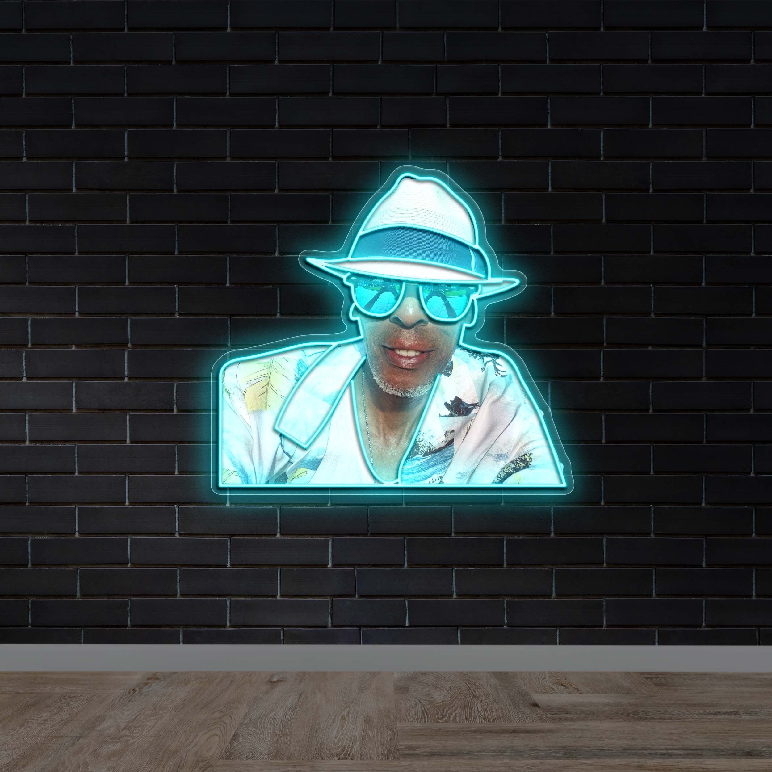 Man with Hat and Sunglasses - Premium Neon Artwork