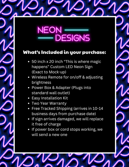 This is where magic happens - Premium Neon Artwork