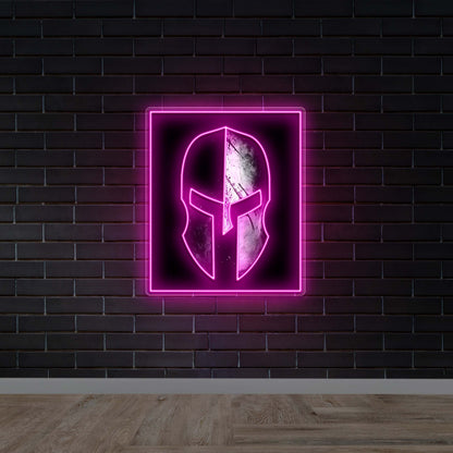 Spartan Helmet - Premium Neon Artwork