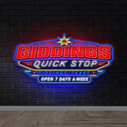 Giddings Quick Stop - Premium Neon Artwork