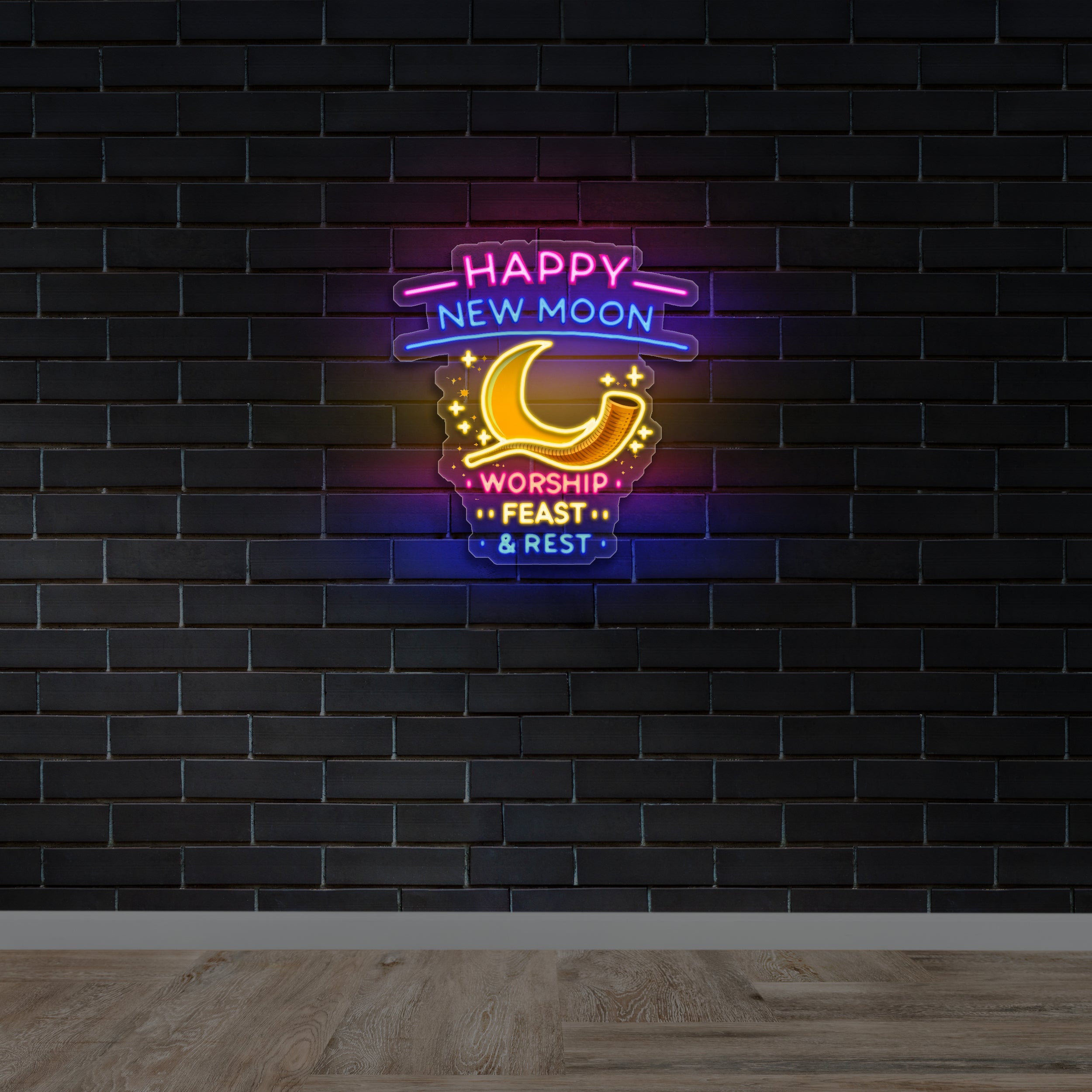 Happy New Moon - Premium Neon Artwork