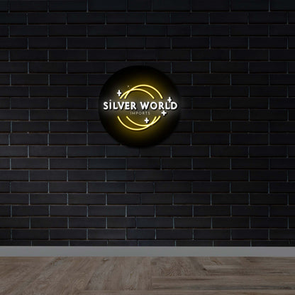 Silver World – Premium Neon Artwork