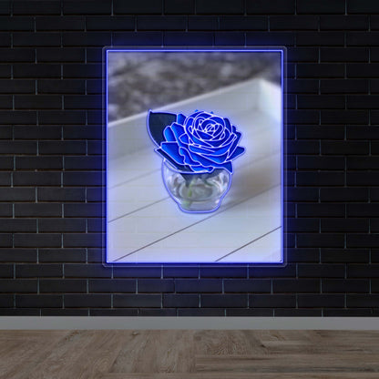 Blue Rose - Premium Neon Artwork