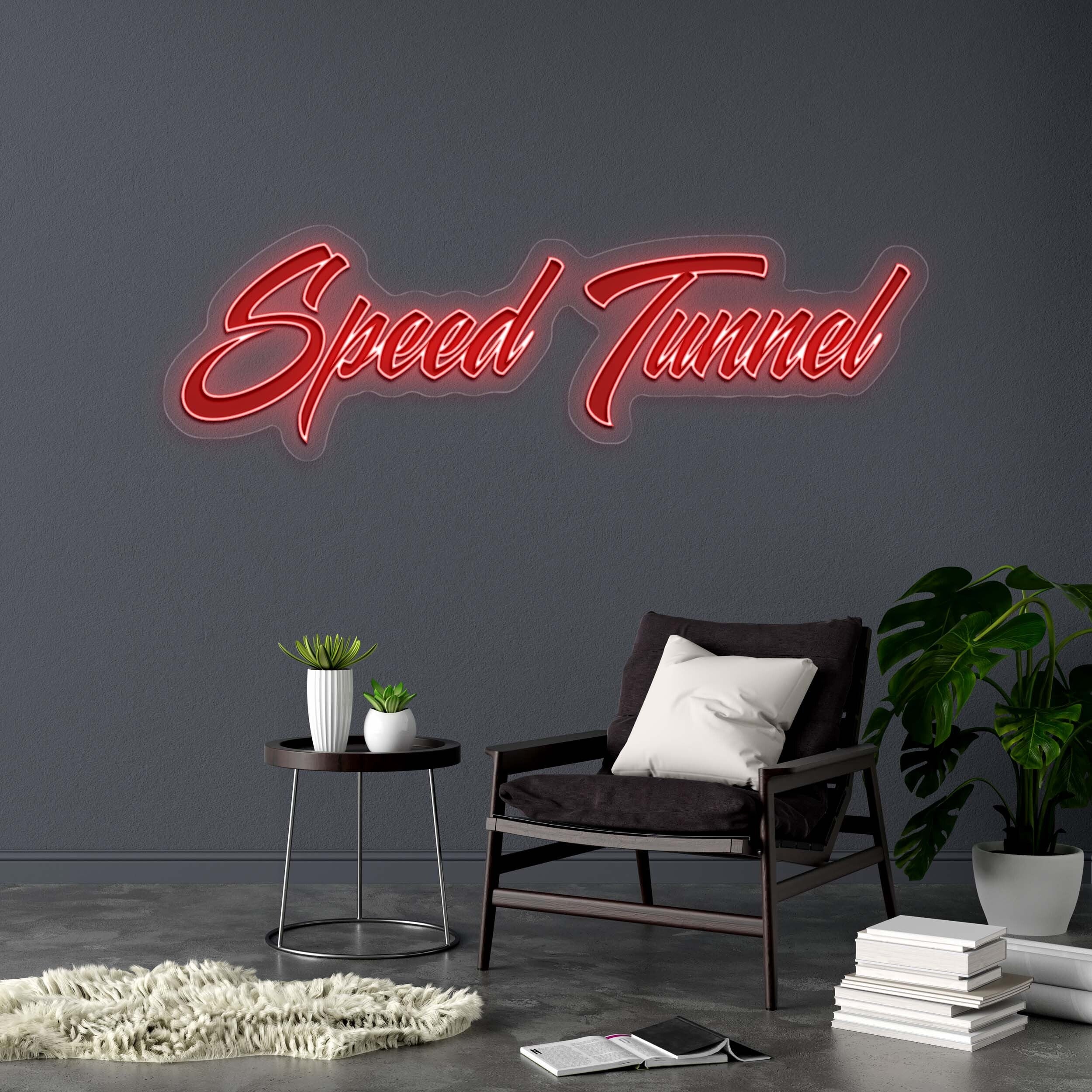 Speed Tunnel (text only) - Premium Neon Artwork