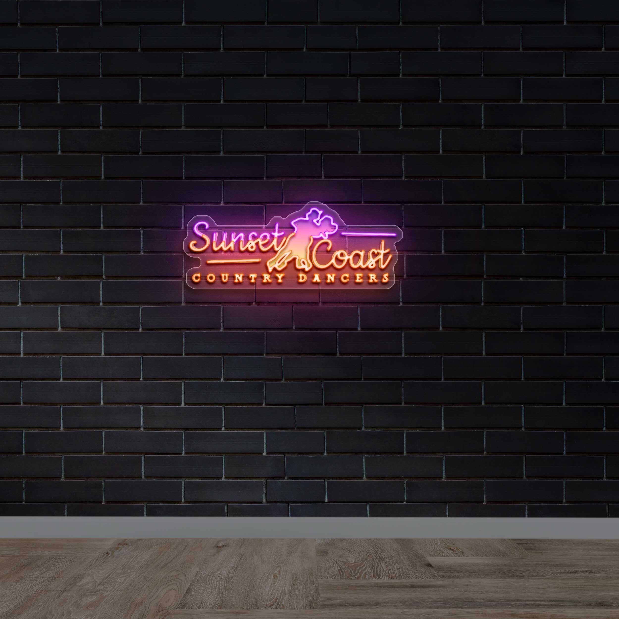 Sunset Coast Country Dancers - Premium Neon Artwork