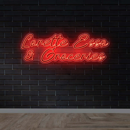 Lorette Esso & Groceries - Premium Neon Artwork