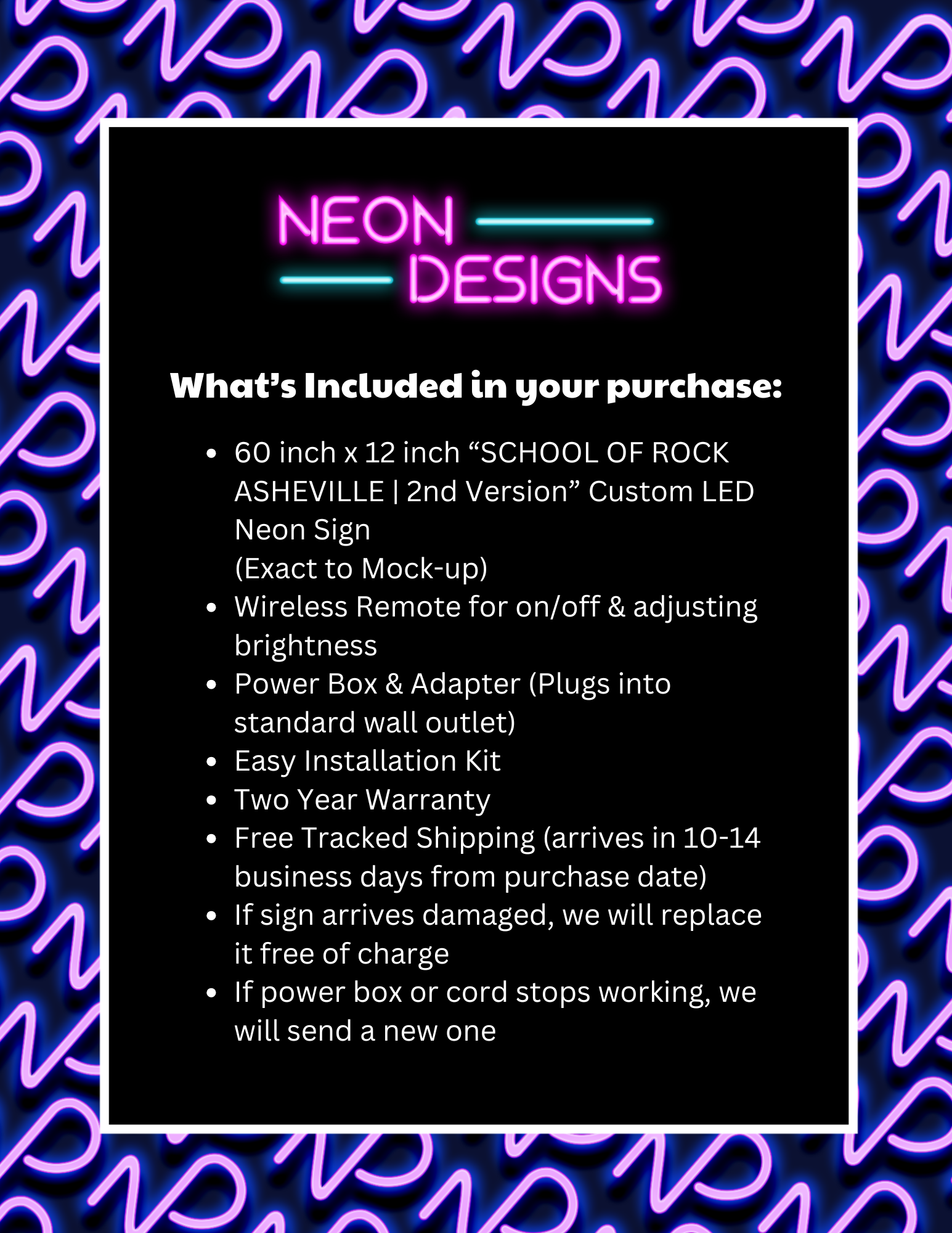 SCHOOL OF ROCK ASHEVILLE | 2nd Version - Premium Neon Artwork