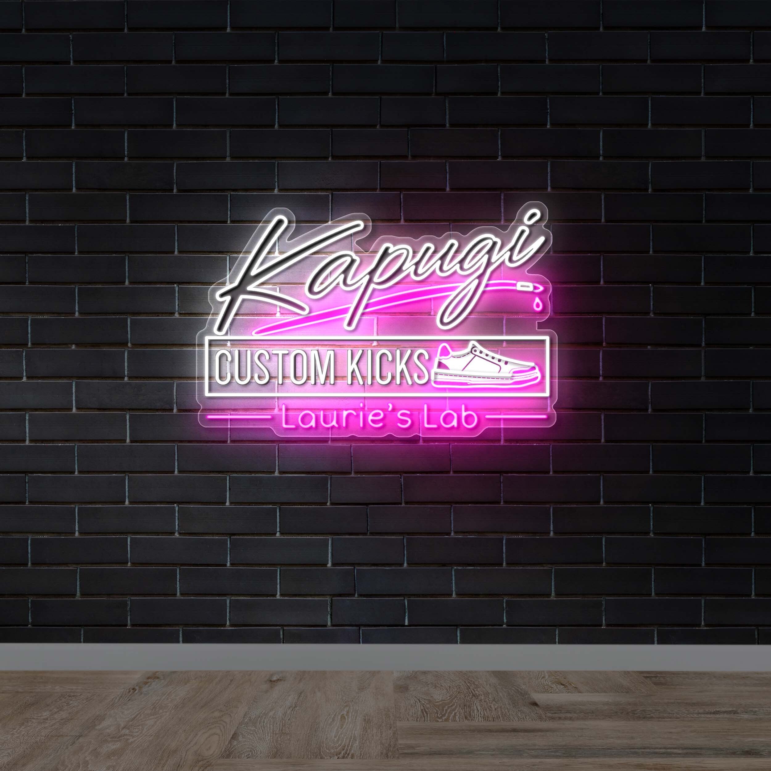 Kapugi Custom Kicks Laurie's Lab - Premium Neon Artwork
