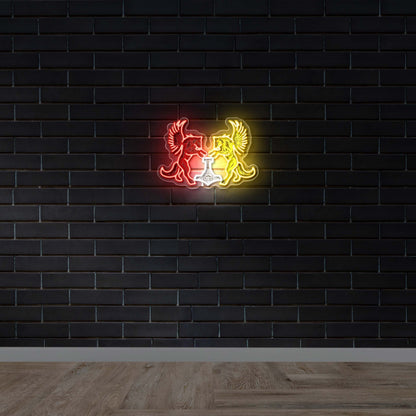 Winged Wolves - Premium Neon Artwork