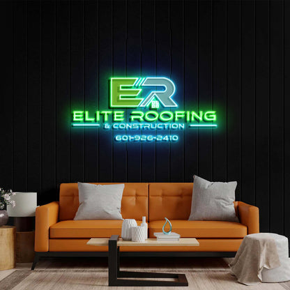 Elite Roofing - Premium Neon Artwork