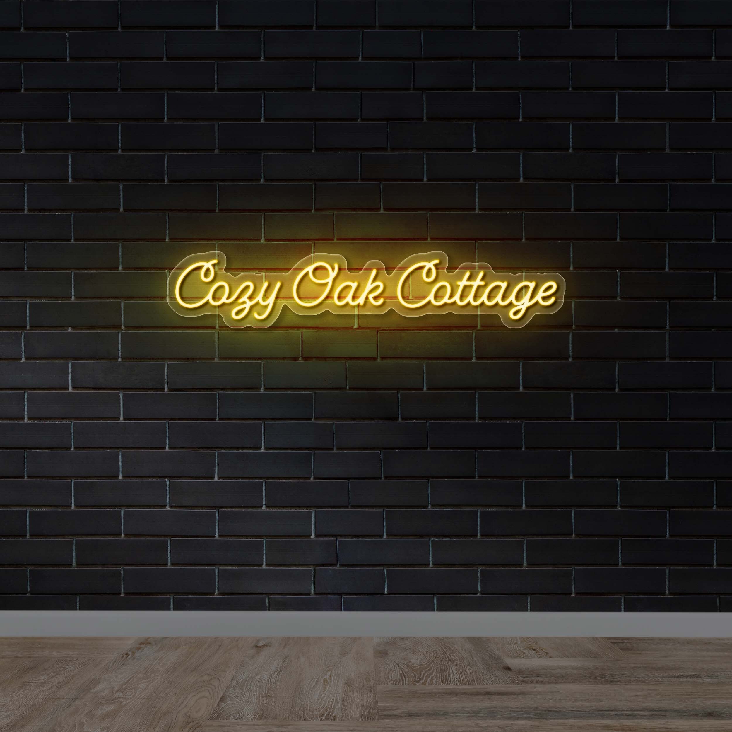 Cozy Oak Cottage - Premium Neon Artwork