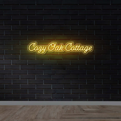 Cozy Oak Cottage - Premium Neon Artwork