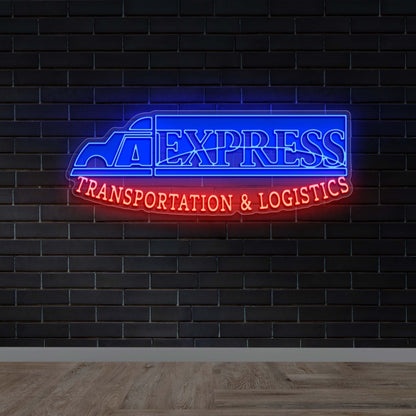 Express Transportation & Logistics - Premium Neon Artwork