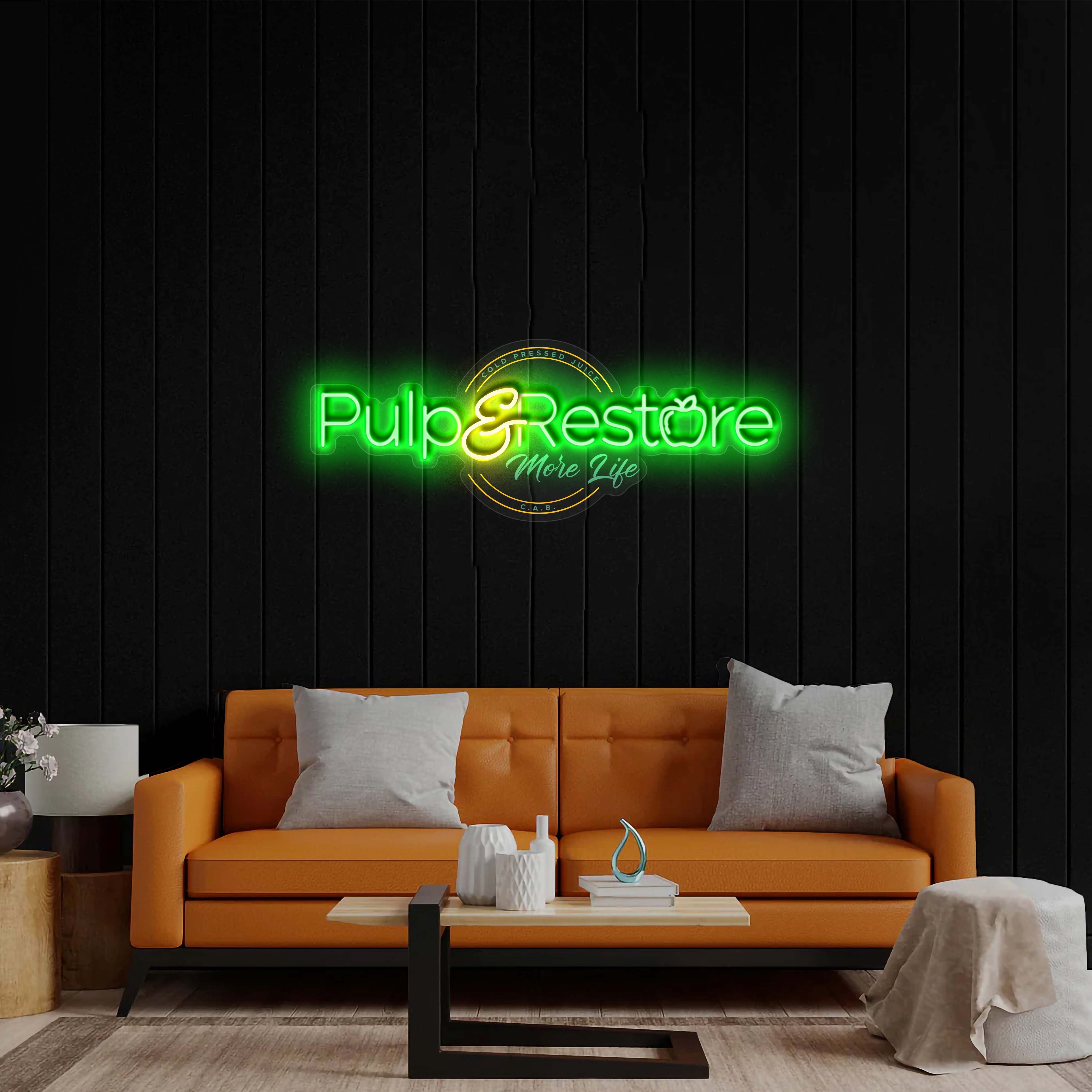 Pulp & Restore – Premium Neon Artwork