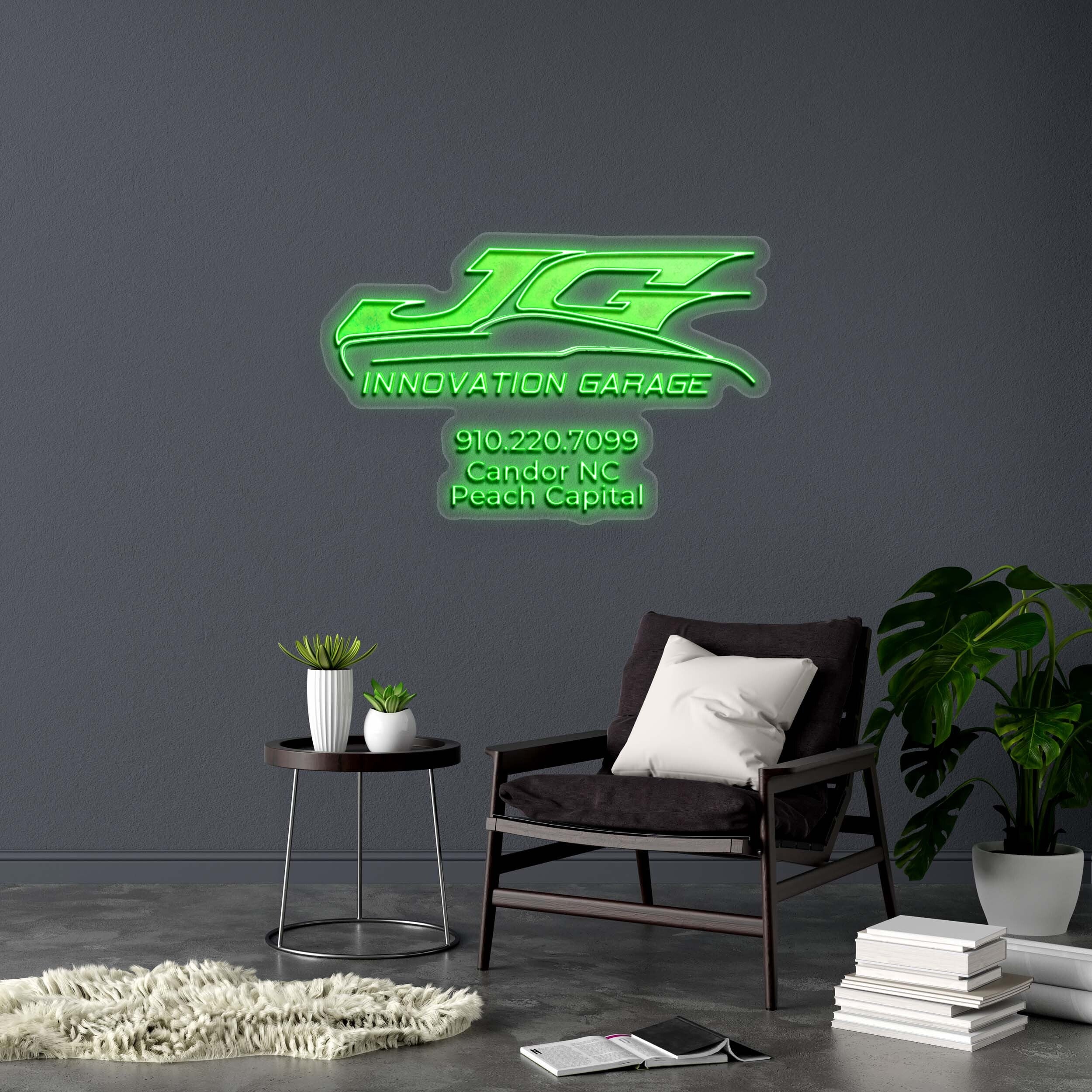 JG INNOVATION GARAGE - Premium Neon Artwork