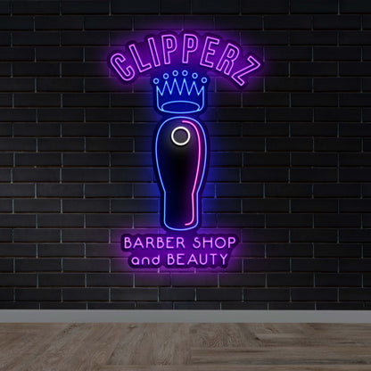 Clipperz Barbershop and Beauty - Premium Neon Artwork