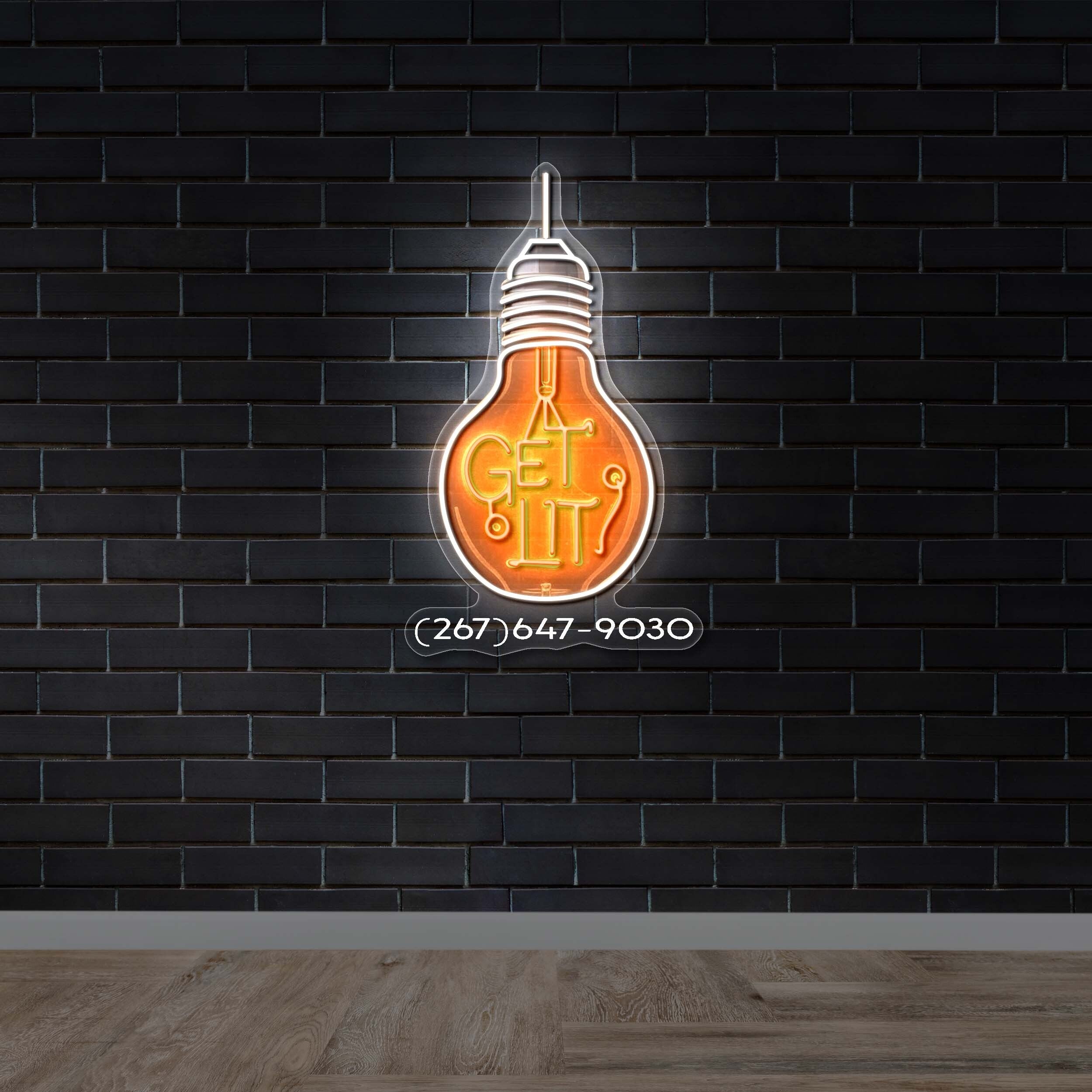 GET LIT Lightbulb Sign - Premium Neon Artwork