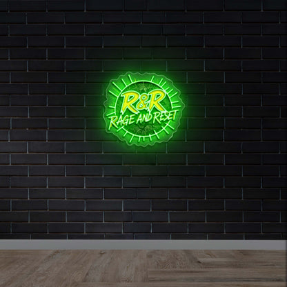 Rage and Reset - Premium Neon Artwork