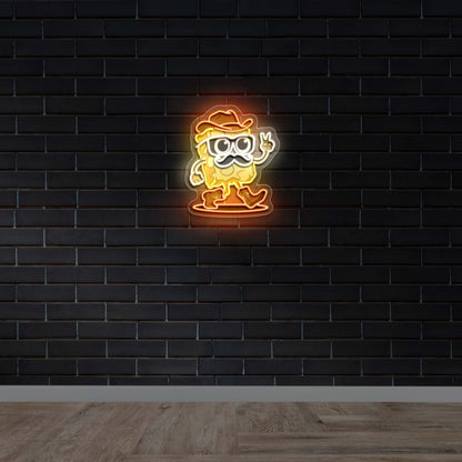 Cowboy Pizza - Premium Neon Artwork