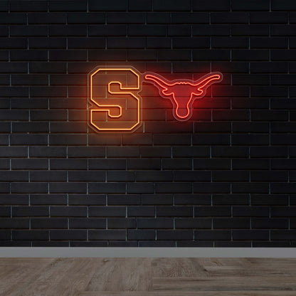 Syracuse Orange & Texas Longhorn - Premium Neon Artwork