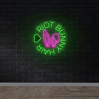 RIOT BUNNY HAIR - Premium Neon Artwork