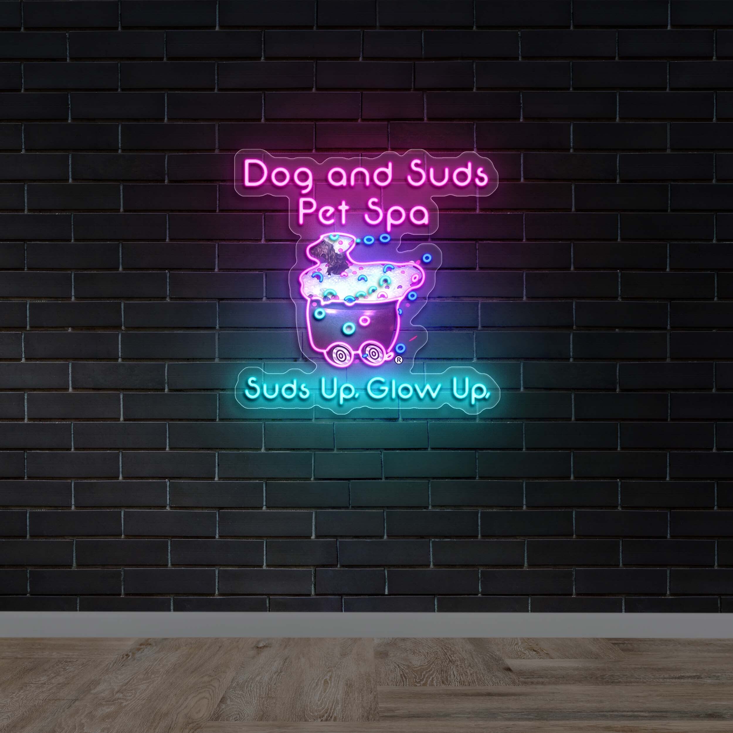 Dog and Suds Pet Spa (version 2) - Premium Neon Artwork