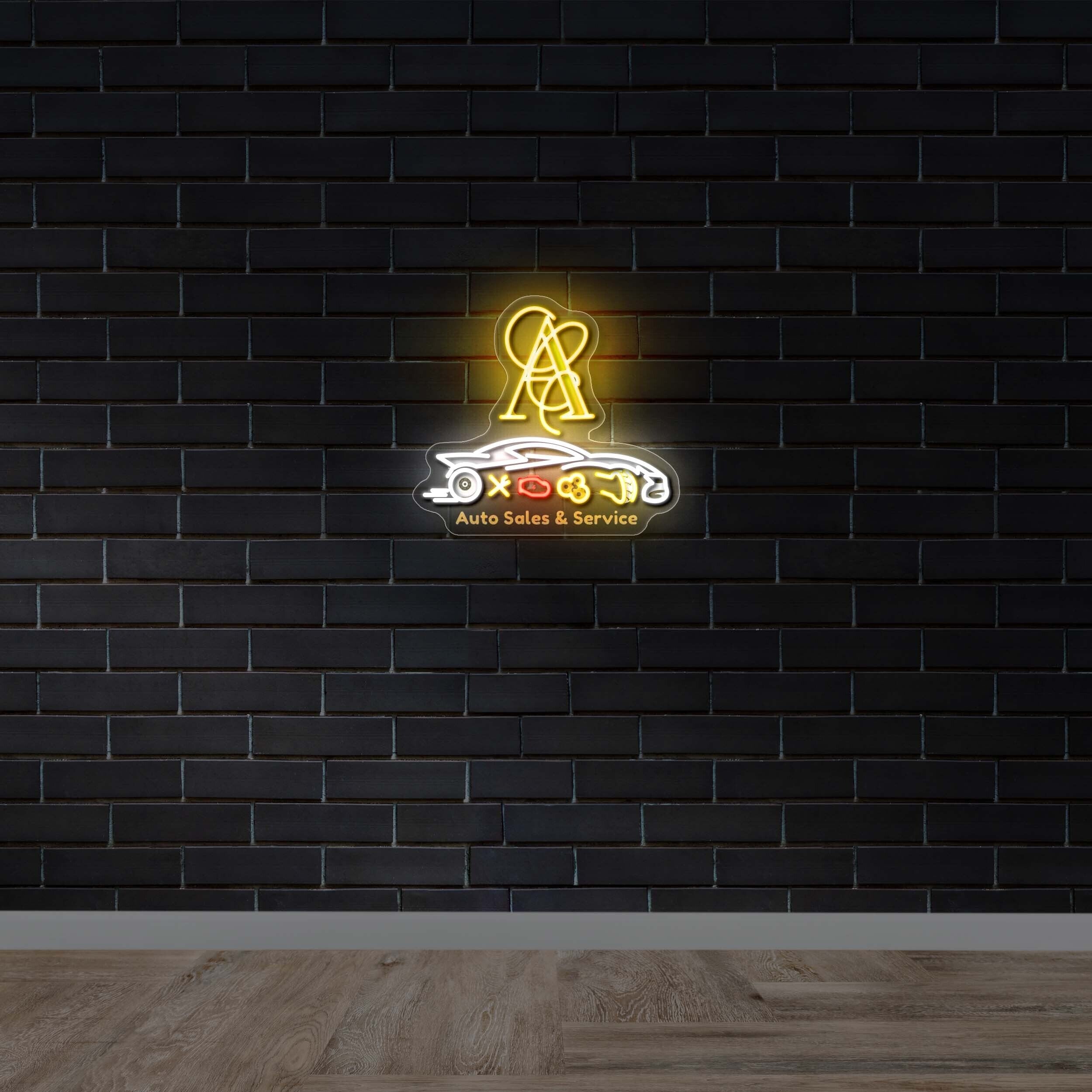 AR Auto Sales & Service – Premium Neon Artwork