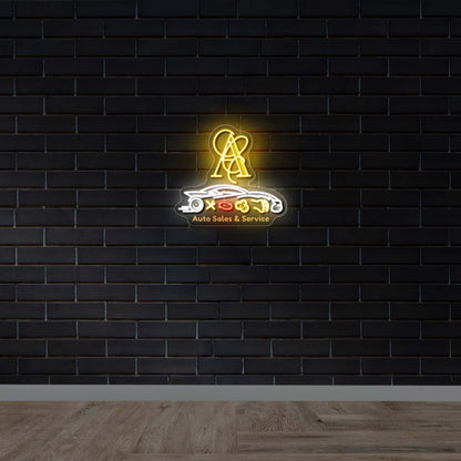 AR Auto Sales & Service – Premium Neon Artwork