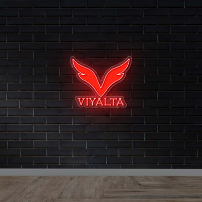 Viyalta Logo with Text - Premium Neon Artwork