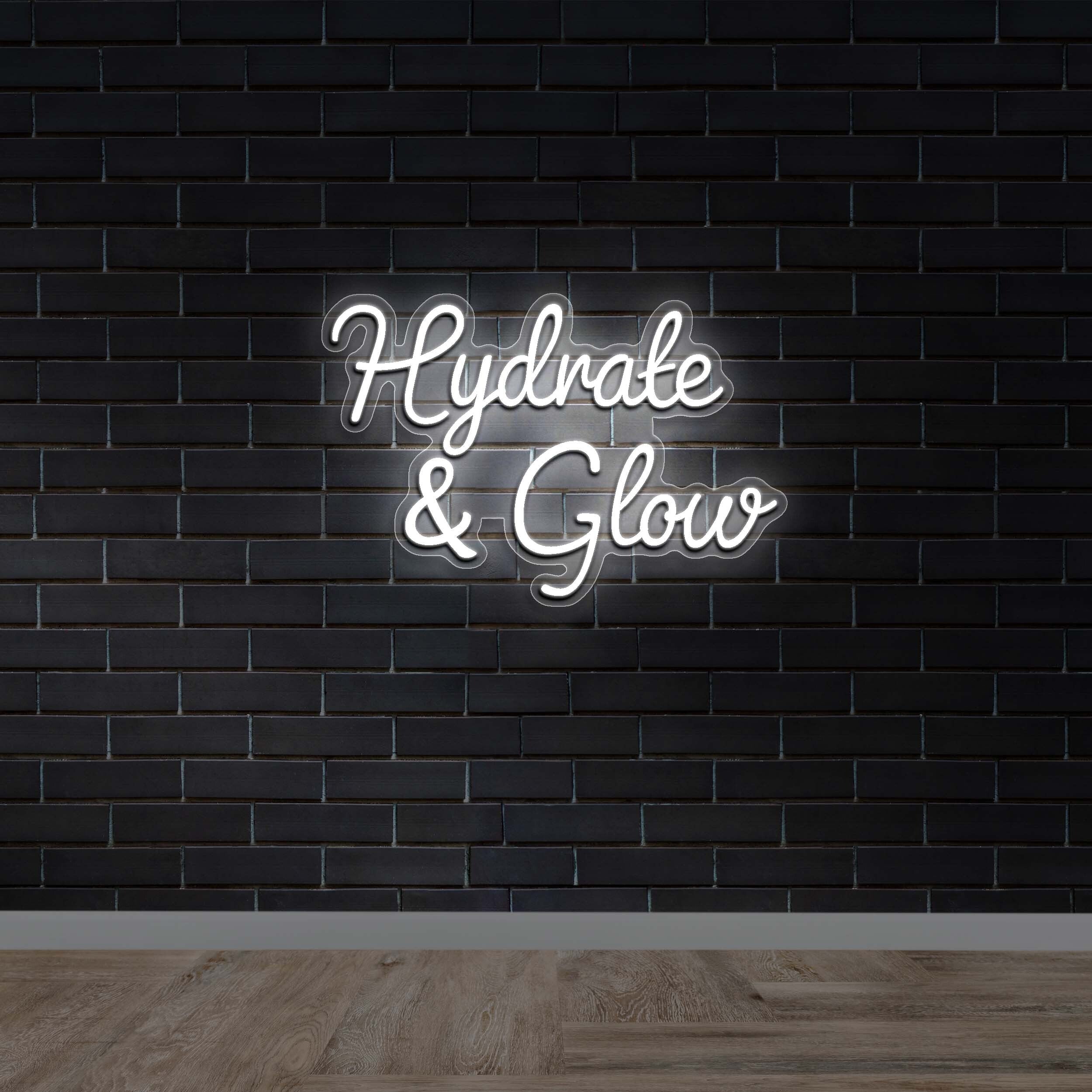 Hydrate & Glow - Premium Neon Artwork