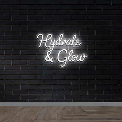 Hydrate & Glow - Premium Neon Artwork