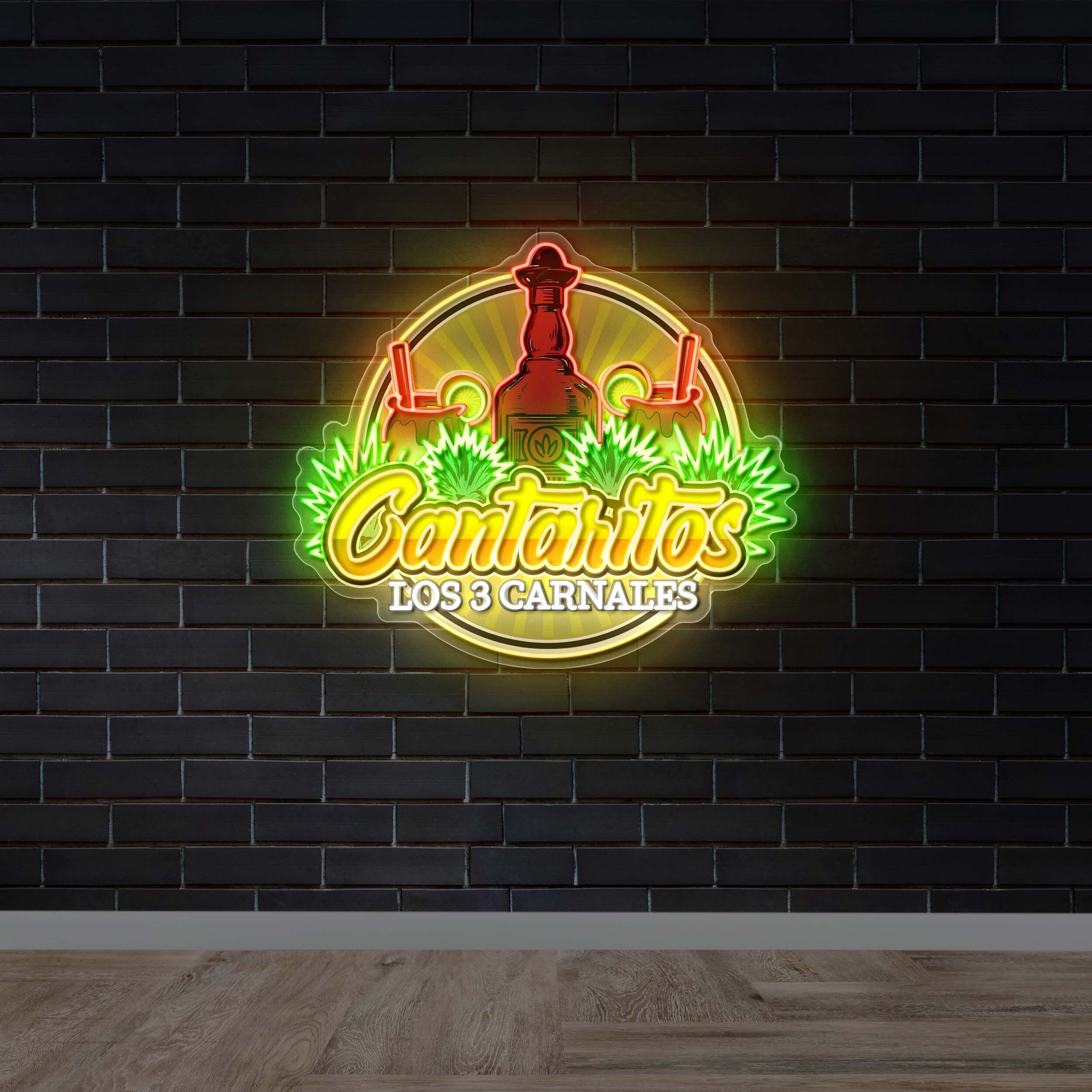 Cantaritos LOS 3 CARNALES - Premium Neon Artwork