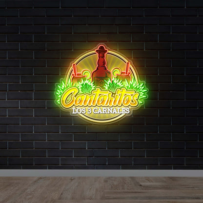 Cantaritos LOS 3 CARNALES - Premium Neon Artwork