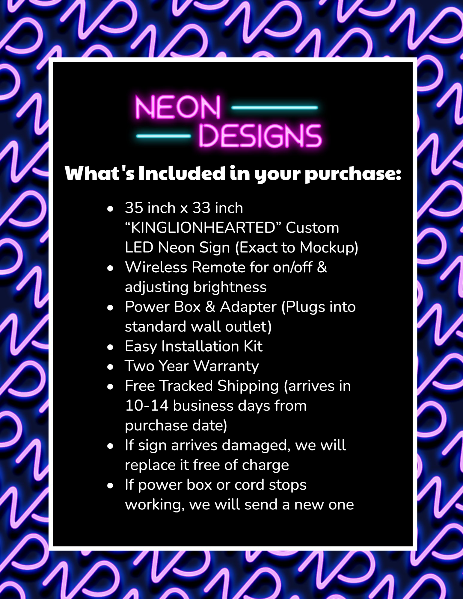 KINGLIONHEARTED - Premium Neon Artwork