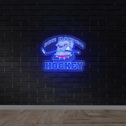Ice Dawgs Hockey – Premium Neon Artwork