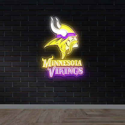 Minnesota Vikings Logo (with team name) – Premium Neon Artwork
